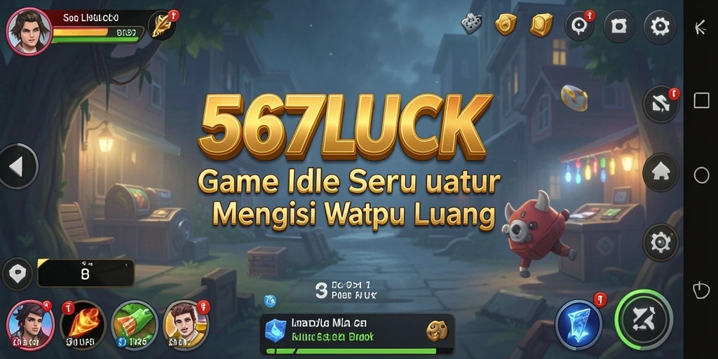 Screenshot gameplay 567LUCK yang menonjolkan kemajuan karakter.