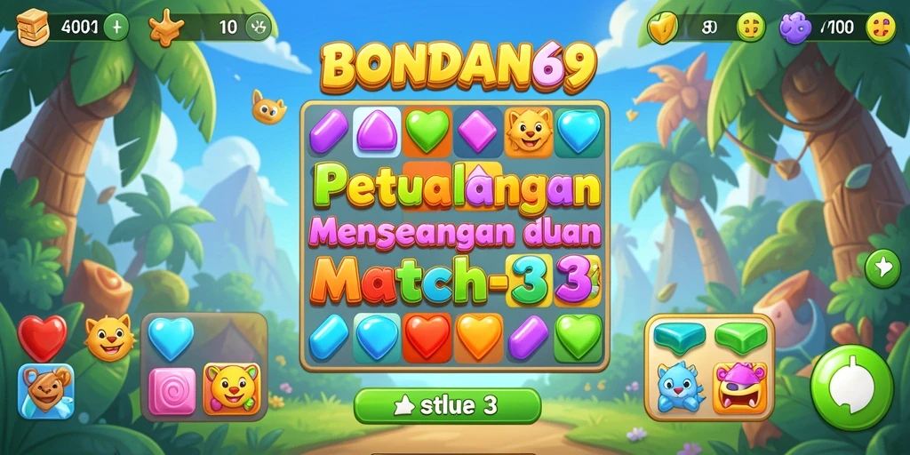 Tampilan gameplay BONDAN69 yang menarik dalam aksi Match-3.