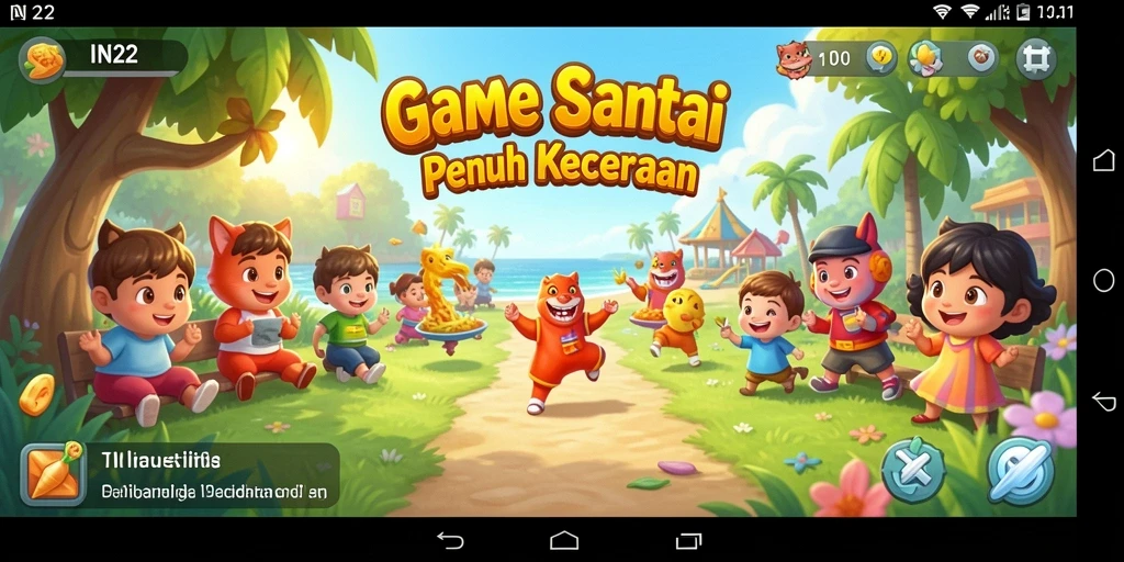 Tangkapan layar dari gameplay IN22 yang ceria dan menarik.