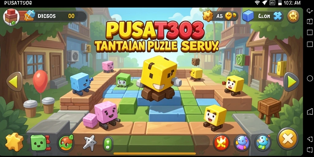 Tangkapan layar utama PUSAT303 menampilkan gameplay puzzle yang menarik.