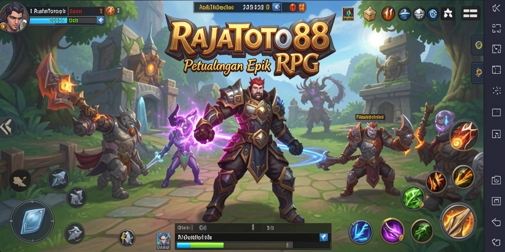 Tampilan gameplay interaktif di dunia RPG yang menakjubkan.