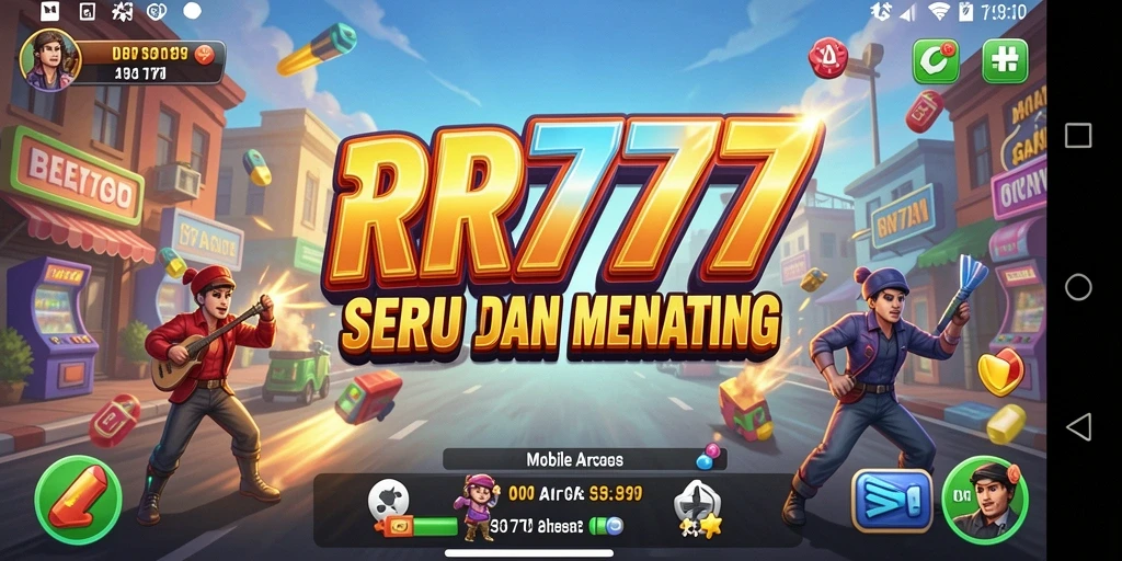 Screenshot gameplay RR777 yang menampilkan tantangan arcade yang seru.