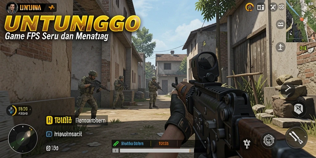 Screenshot gameplay UNTUNGGO menampilkan aksi tembak menembak yang mendebarkan.