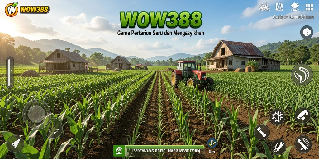 Screenshot gameplay WOW388 menunjukkan aktivitas pertanian yang seru.